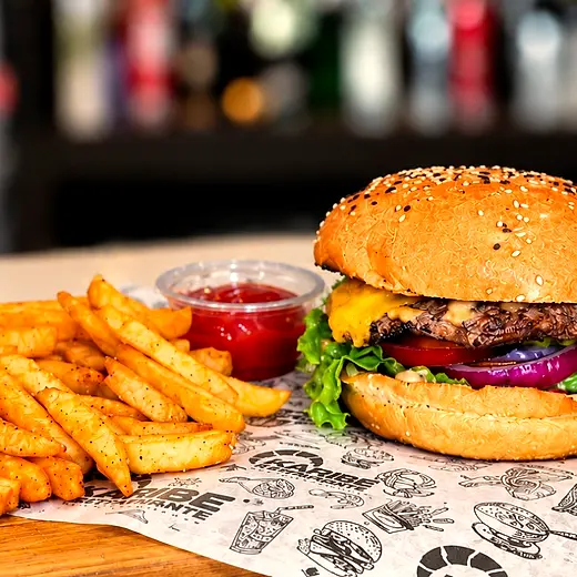 Burger con papas